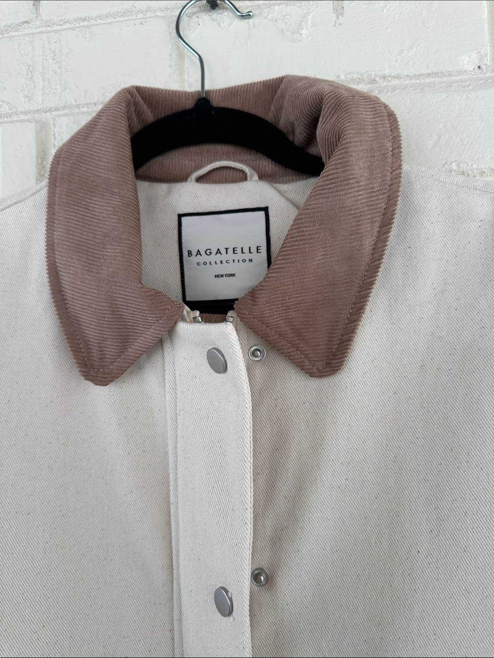 NWOT Bagatelle Collection Off White Cream Utility Barn Chore Canvas Jacket L - Picture 3 of 7